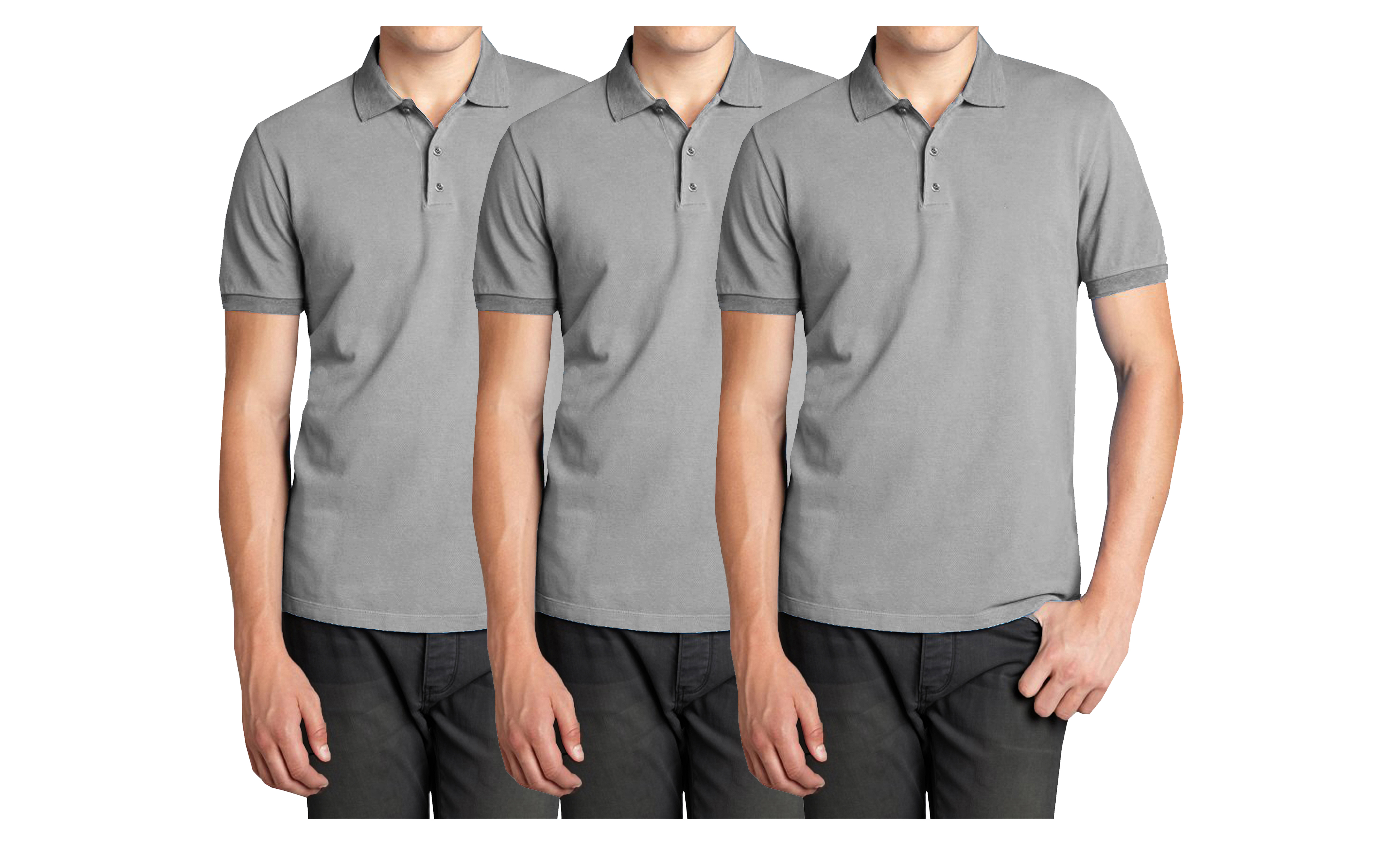 Mens 3PK S/S Pique Polo Shirts - Gallery 28