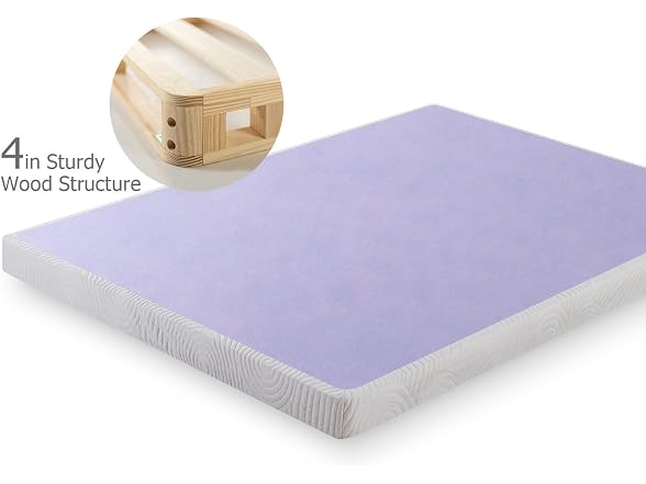 ZINUS Edgar 4 Inch Wood Box Spring, Mattress Foundation