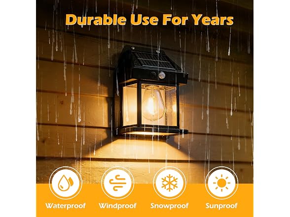 TechlumeX GAR-113 Solar Wall Lights Outdoor, 4 Pack