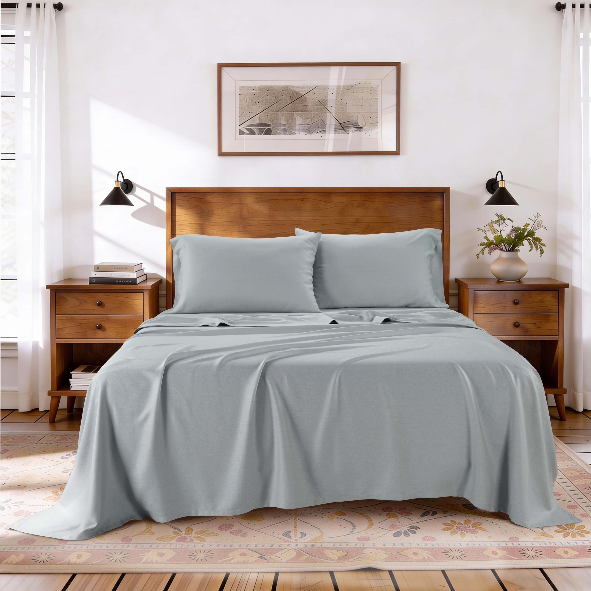 Kathy Ireland Lyocell & Linen Cotton 4PC Sheet Set - Gallery 21