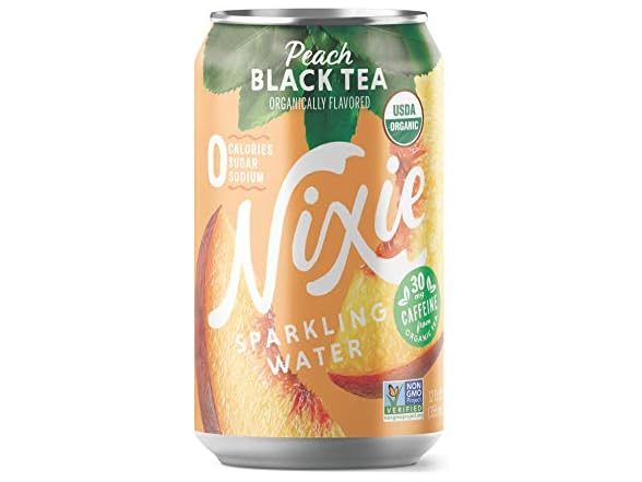 Nixie Sparkling Water, Peach Black Tea, 12 oz.