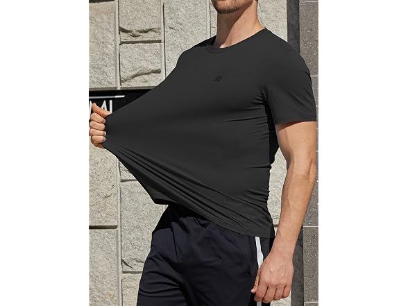 Diorlv Men (XXL) T-Shirt Wrinkle-Resistant Way Tee