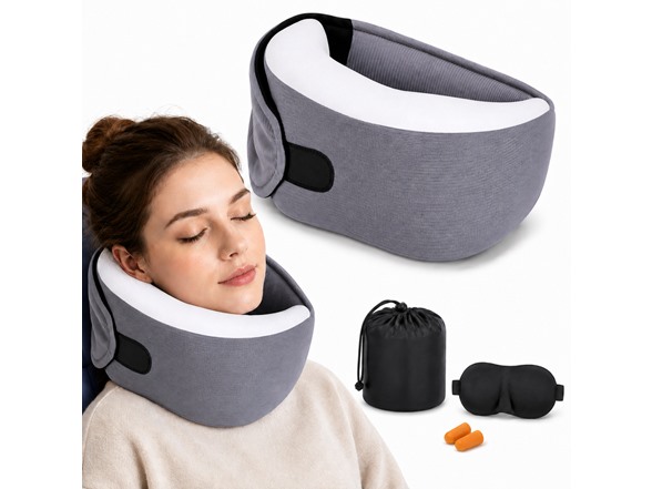 Neck Travel Pillow w/ Eye Mask