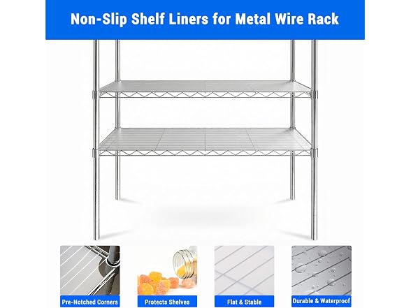 WAWINY Wire Shelf Liners 16x36, 5 Pack