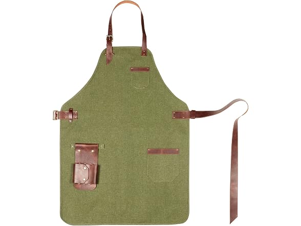 Otto Angelino Genuine Leather and Canvas Apron