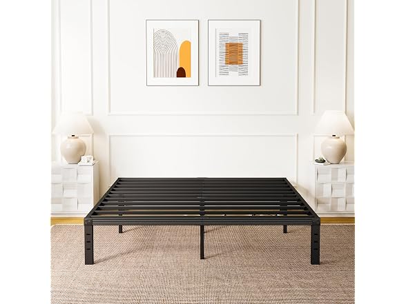 ZIYOO King Bed Frame, Heavy Duty Steel Slat, 14" Platform