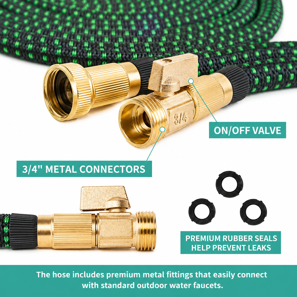 100ft Expandable Garden Hose w/ Nozzle - Gallery 9