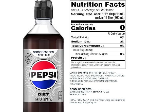 4PK SodaStream Diet Pepsi Drink Mix