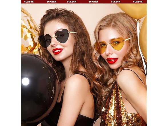 SUNBSR Rimless Heart Sunglasses