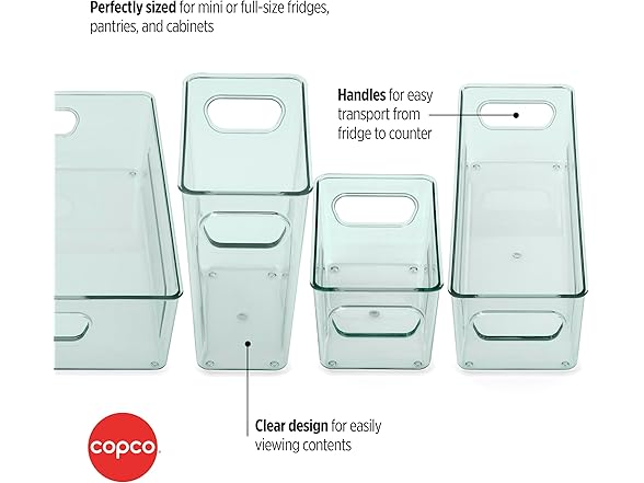 Copco Clear Storage Bin, Set of 4