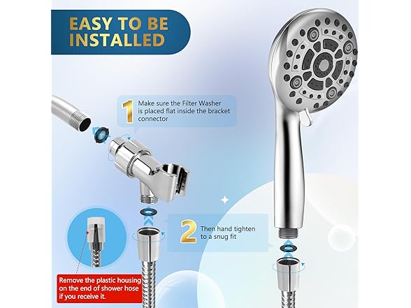 DAKINGS 6 Spray Modes Handheld Showerhead Set