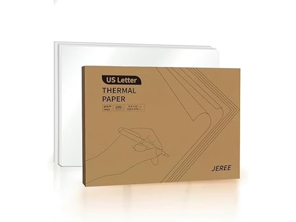 US Letter Thermal Printer Paper, 8.5" x 11"
