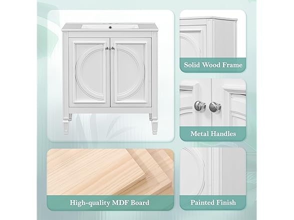 TREATLIFE Elegant 30" Bathroom Vanity with Sink