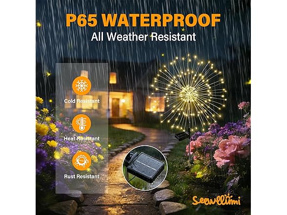 SEEWELUMI Solar Garden Outdoor Lights