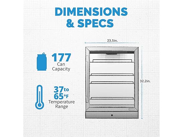 Newair Built-in Beverage Fridge - 177 Cans