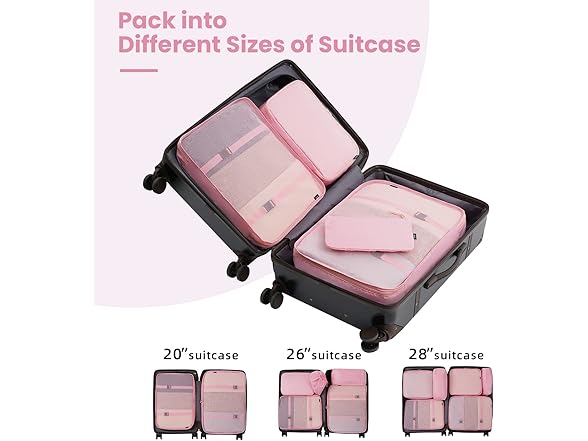 10 Pc Packing Cubes Luggage Organizers