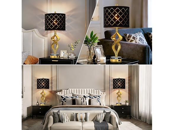 Modern Sculptural Living Room Table Lamps Set of 2