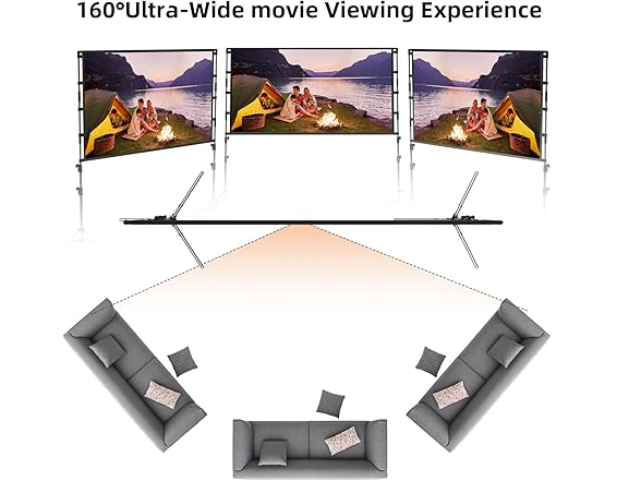 100" Portable Projection Screen w/Stand