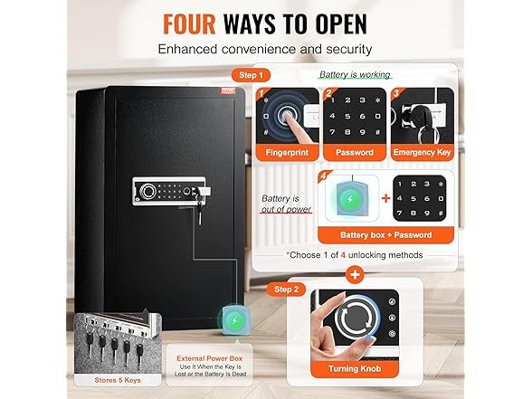 VEVOR Single Door 4.0 cu.ft Safe Box with Key Lock