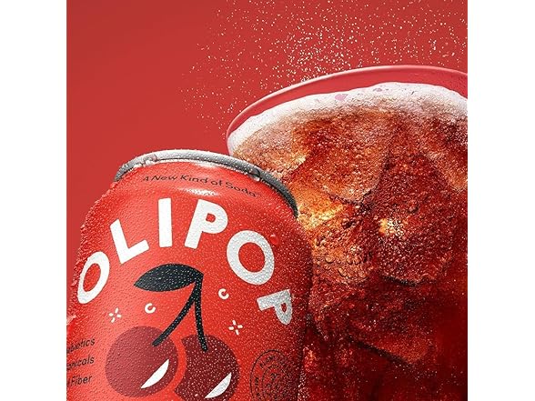1CT OLIPOP Cherry Cola Prebiotic Soda, 12 OZ