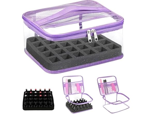 Beloving Nail Polish Organizer Bag Holds 30 Bottles