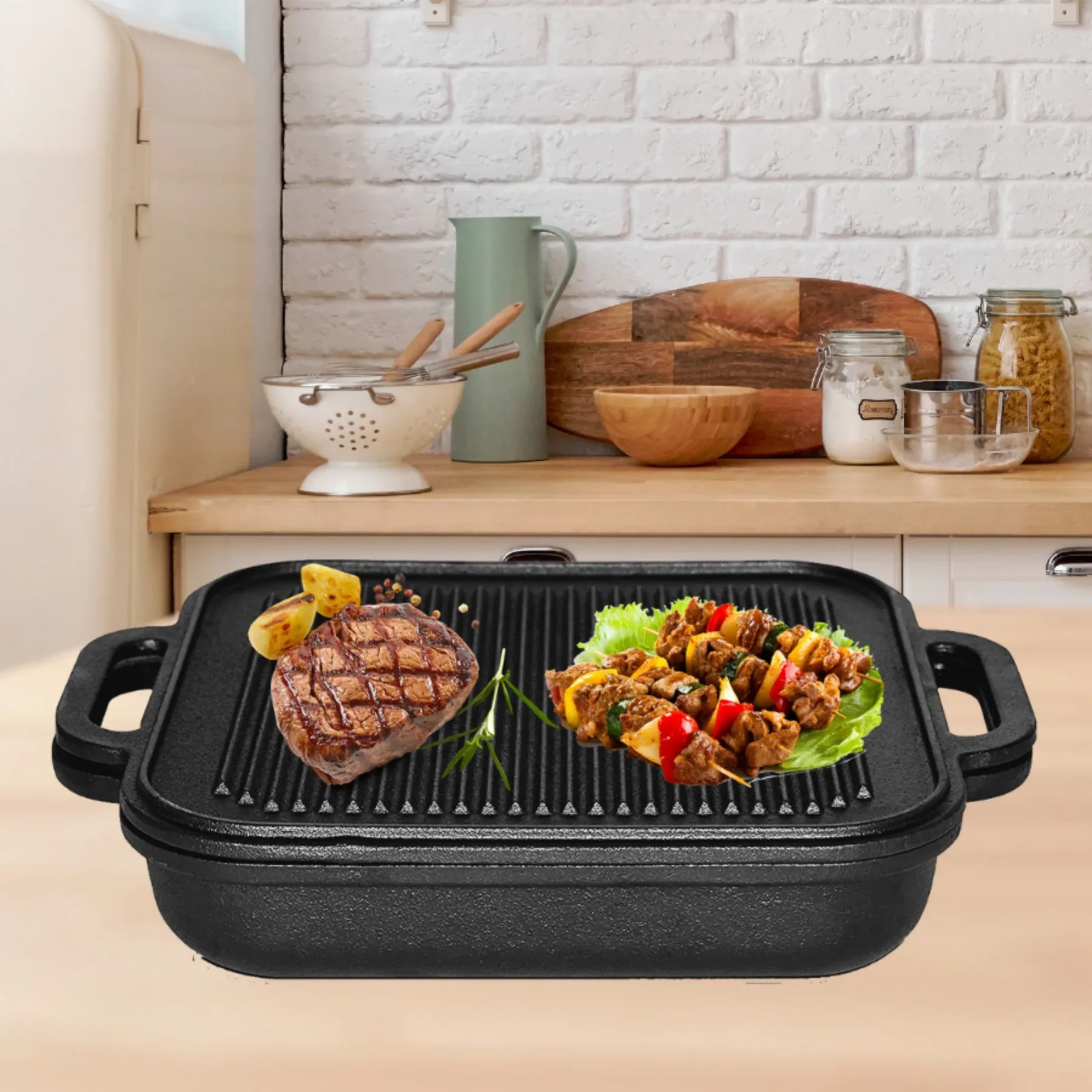 Jim Beam Cast Iron Skillet Griddle Set - Gallery 7