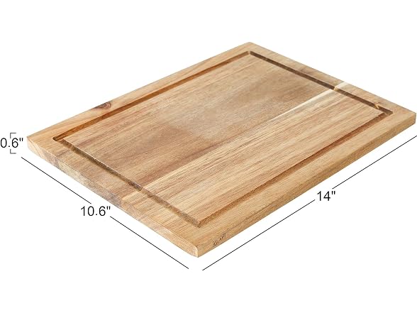 Glad Acacia Wood Cutting Board with Juice Grooves 