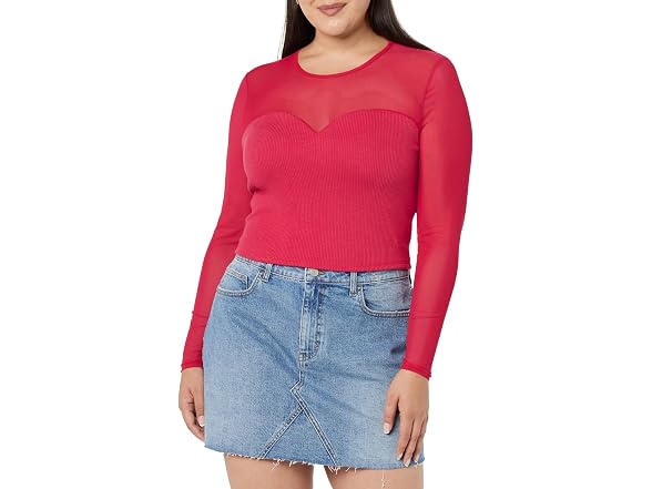 The Drop Martina Sweetheart Mesh Top