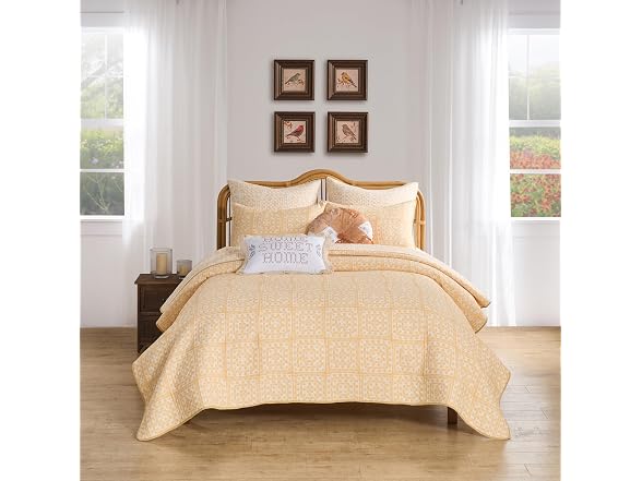 Granny Squares Matelassé Coverlet, 3Pc King