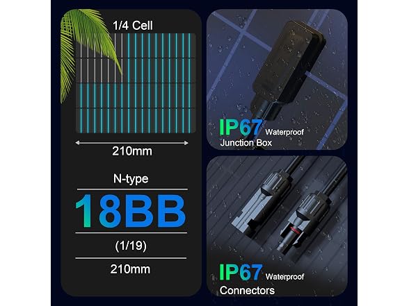 230W N-Type 12V Bifacial Solar Panel