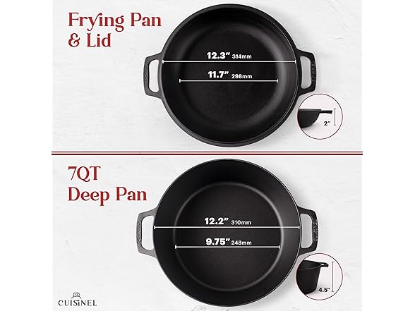 Cuisinel Cast Iron Dutch Oven 7-Quart