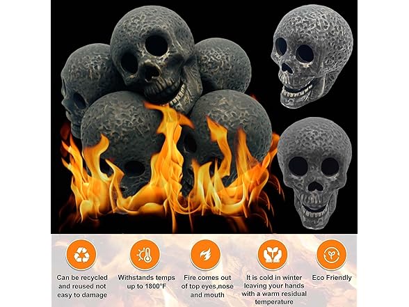 Halloween Fire Pit Skull Ceramic