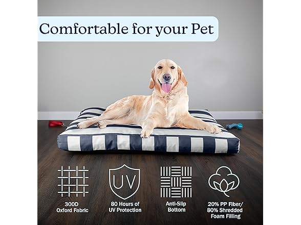 Dog Bed - Indoor/Outdoor with Removable Washable Cover