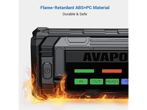 AVAPOW 8000A Battery Jumper Starter 4in HD Display