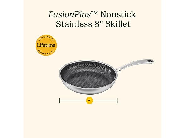 Cuisinart FusionPlus Hybrid Nonstick Stainless Steel Cookware, 8-inch Skillet 