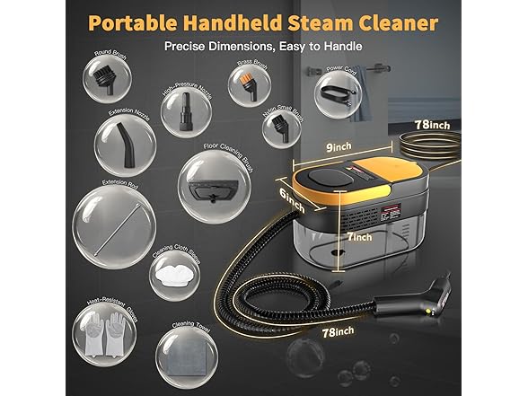 Gautye Portable Steam Cleaner | 1.69 Quarts
