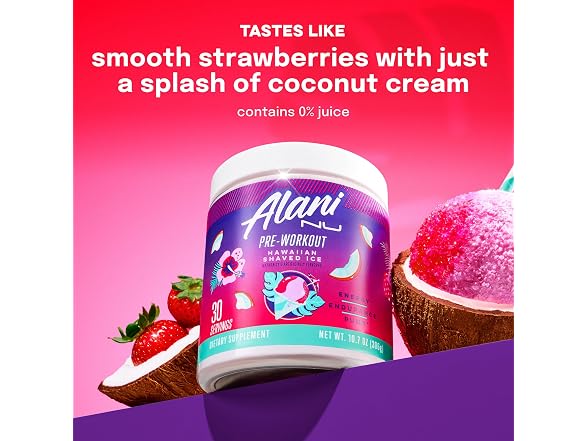 Alani Nu Pre Workout Powder Hawaiian Shaved ICE