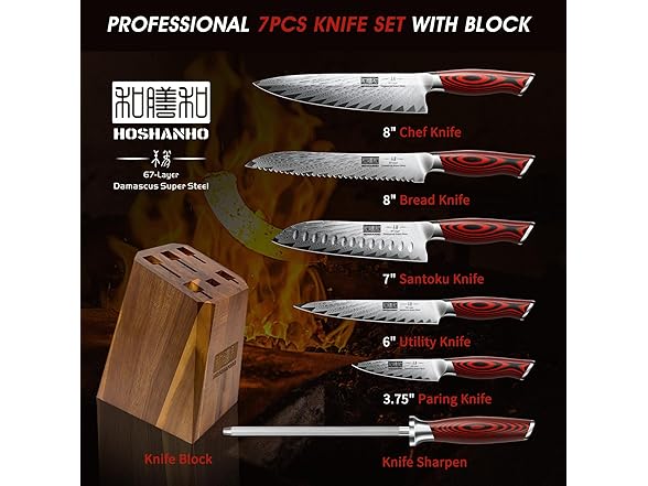 Kitchen Knife Set with Block