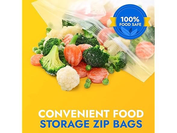 Paclord 10" x 16" Medium Zip Seal Lock Bags, 6 Mil (Pack of 50)