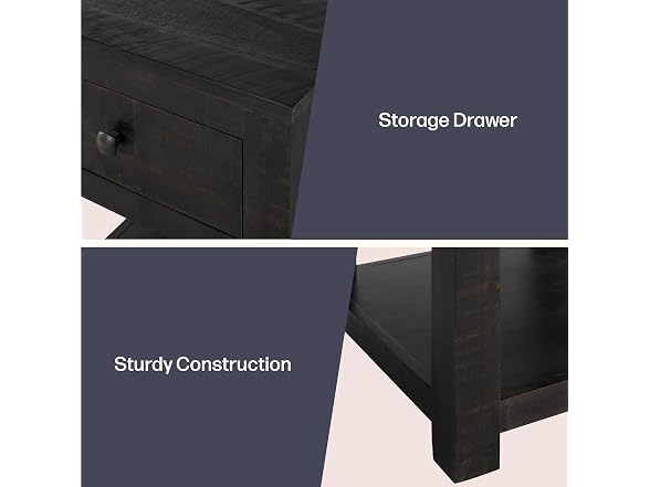 Alaterre Durham Side Table Dark Brown