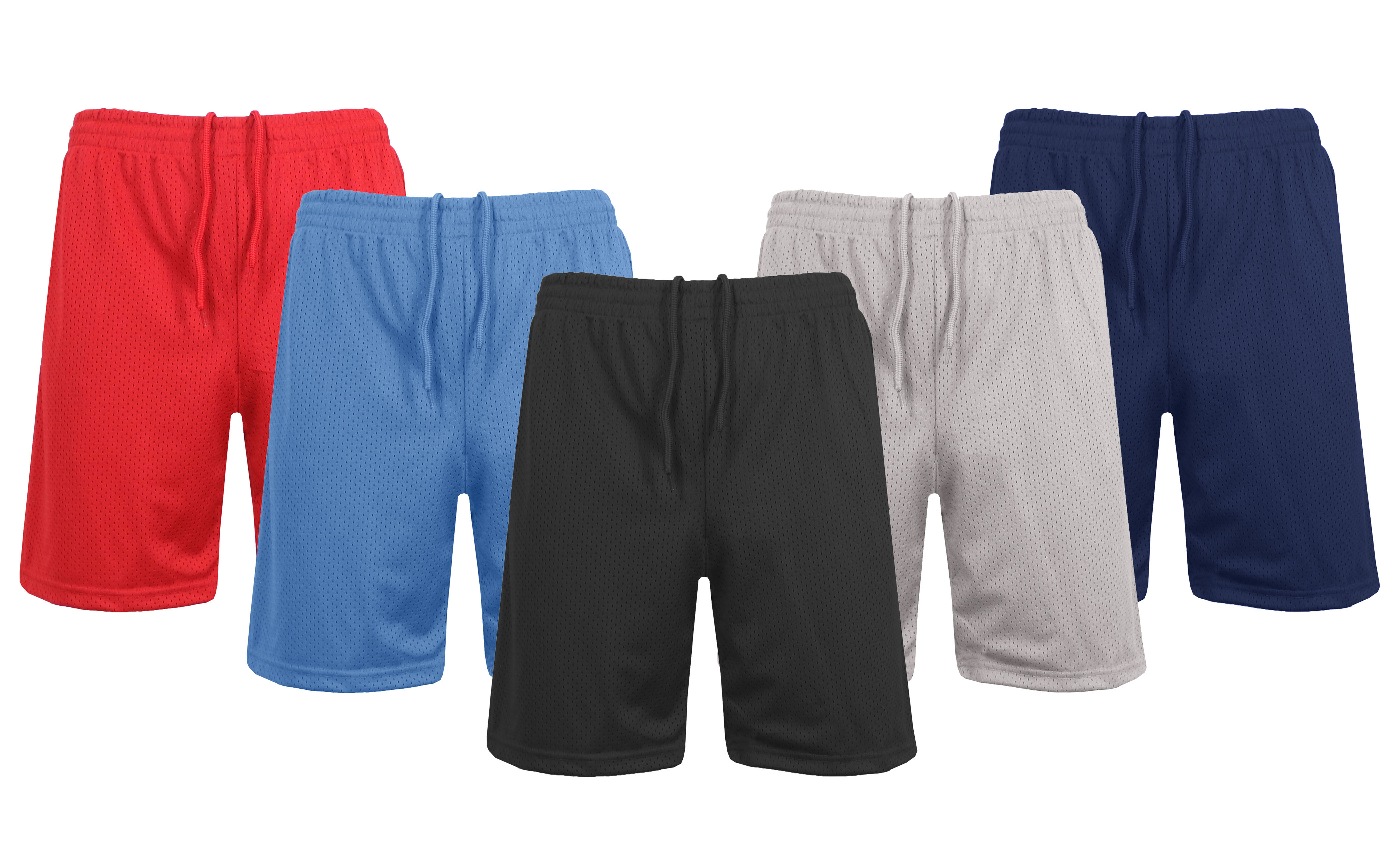 5Pk Mens Classic Mesh Shorts (S-3XL) - Gallery 6