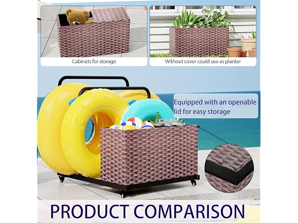 Pool Float Storage Bin with Wheels
