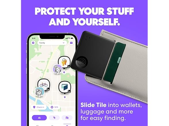 (2 PACK) Tile by Life360 Slim Bluetooth Tracker