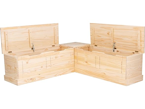 Linon Harris Unfinished Wood Backless Nook