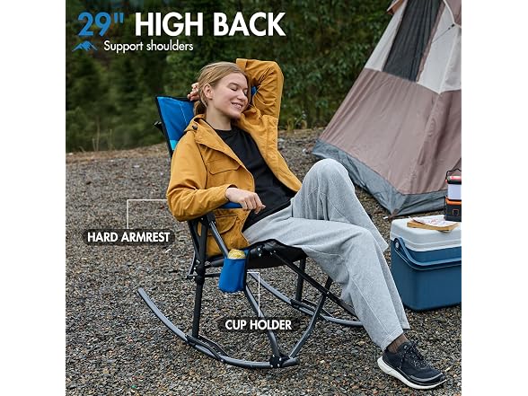 Portal Grey/Blue Rocking Camping Chair