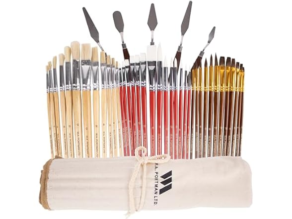 38pc Paint Brush Set and Palette Knives