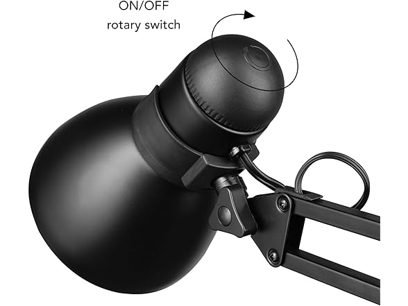 GLOBE Swing Arm Desk Lamp 28in Black