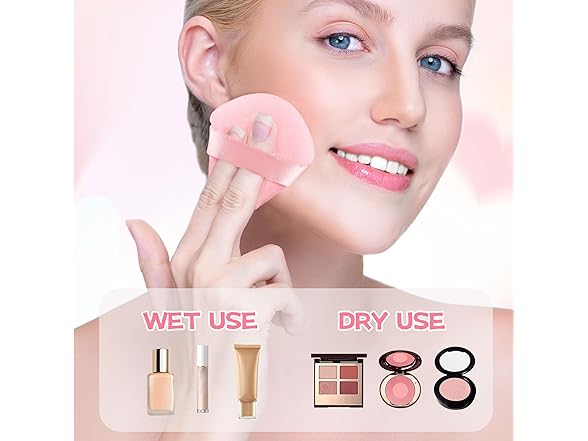 8 Pieces Triangle Powder Puff Pink and Black