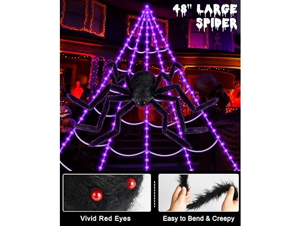 ECOHDT Spider Webs Halloween Lights