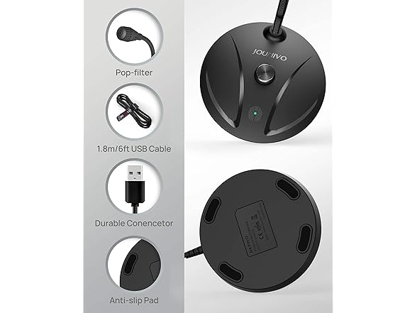 JOUNIVO USB Streaming Microphone